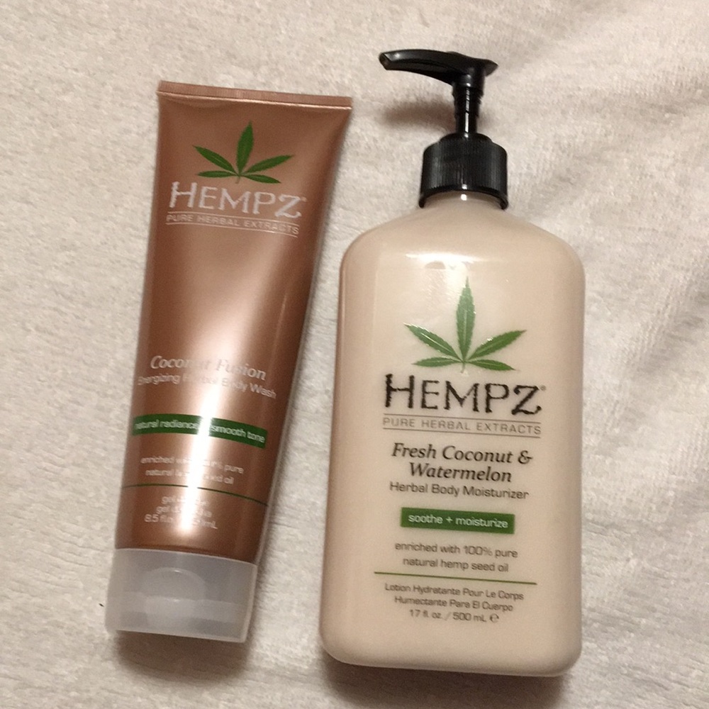 Hempz body wash and lotion